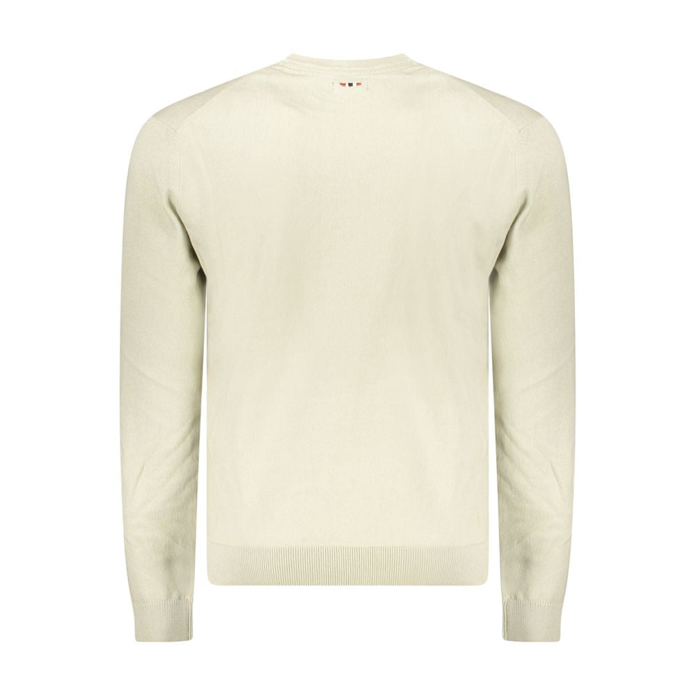 Sweatshirt by Napapijri for men in cotton beige showcases a slouchy chic silhouette, artfully detailed with a slouchy chic and for a slouchy chic finish.