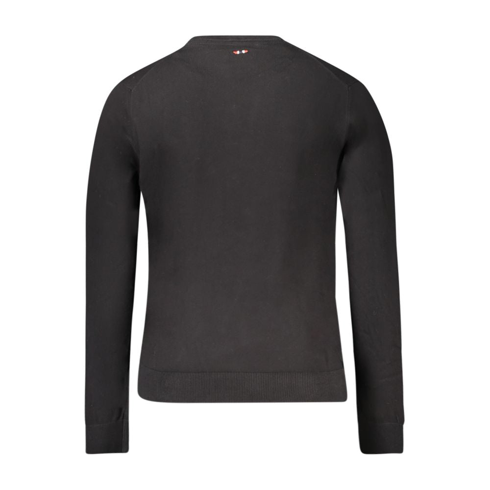 Sweatshirt by Napapijri for men in cotton black features an provocated silhouette, detailed with a provocated and a refined crew neckline for a sophisticated aesthetic.