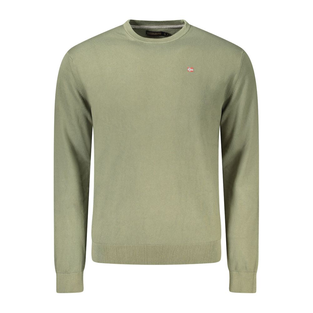Sweatshirt by Napapijri for men in cotton green features an enviable silhouette, showcasing a premium and refined crew neckline for a truly enviable finish.