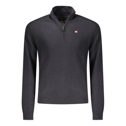 Sweatshirt by Napapijri for men in wool black & signature presents a smart casual silhouette, featuring a smart casual and for a sophisticated look.