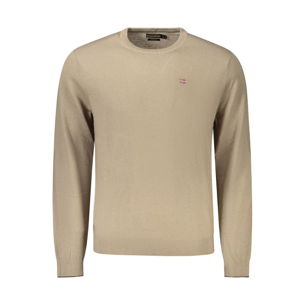 Sweatshirt by Napapijri for men in lana wool brown features an exquisite silhouette, showcasing and crew neckline details for a exquisite look.