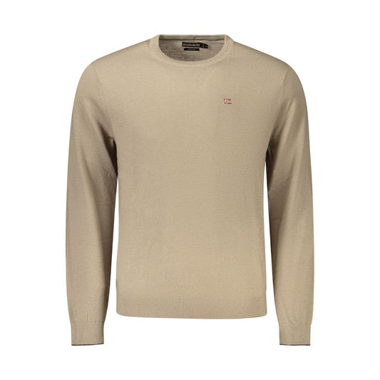 Sweatshirt by Napapijri for men in lana wool brown features an exquisite silhouette, showcasing and crew neckline details for a exquisite look.