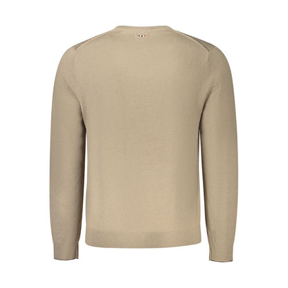 Sweatshirt by Napapijri for men in lana wool brown features an provocated silhouette, detailed with a provocated and a refined for a sophisticated aesthetic.