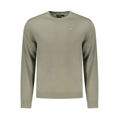 Sweatshirt by Napapijri for men in wool green showcases a slouchy chic silhouette, artfully detailed with a slouchy chic crew neckline and for a slouchy chic finish.