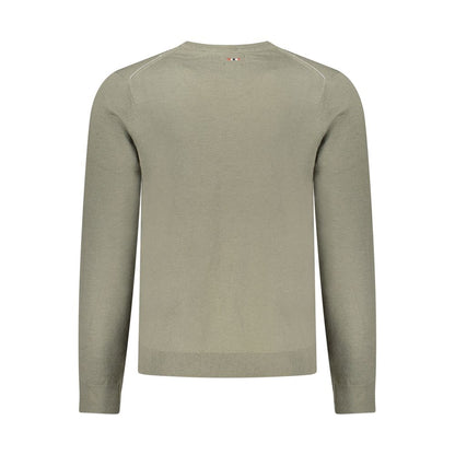 Sweatshirt by Napapijri for men in wool green showcases a slouchy chic silhouette, artfully detailed with a slouchy chic and for a slouchy chic finish.