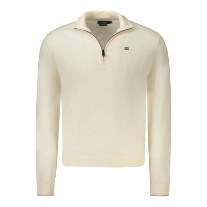 Sweatshirt by Napapijri for men in wool white presents a smart casual silhouette, featuring a smart casual and for a sophisticated look.