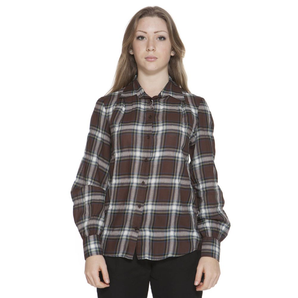 Shirt by Gant for women in cotton brown features an polished silhouette, showcasing a sophisticated and long-sleeve detail for a truly polished finish.