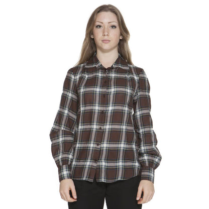 Shirt by Gant for women in cotton brown features an polished silhouette, showcasing a sophisticated and long-sleeve detail for a truly polished finish.