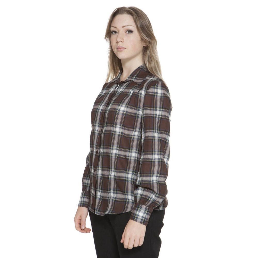 Shirt by Gant for women in cotton brown presents a discerning silhouette, showcasing a sophisticated and for a truly discerning finish.
