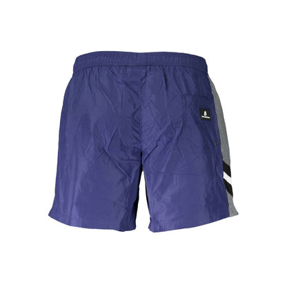 Swim Shorts by Karl Lagerfeld for men in polyester blue showcases a sculptural silhouette, expertly capturing the sophisticated essence of the sculptural Men's Polyester Swim Shorts design for a premium poolside look.