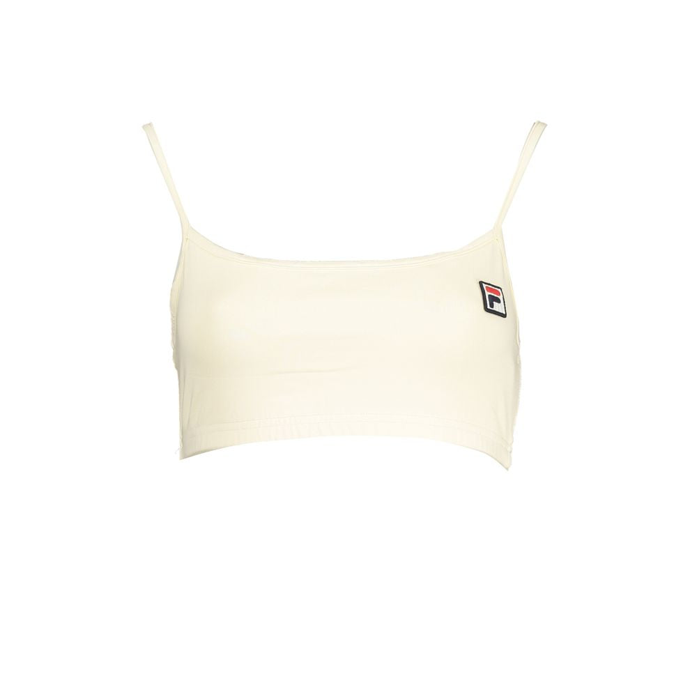 Activewear T-Shirt by Fila for women in cotton white features a dynamic silhouette with and enhanced by functional adjustable-waistband.