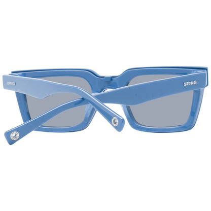 Sunglasses by Sting for men in acetate blue features a sumptuous silhouette, showcasing a sumptuous full-rim square frame design in blue coloured frame with high-performance polarized category-3-dark-tint lens.