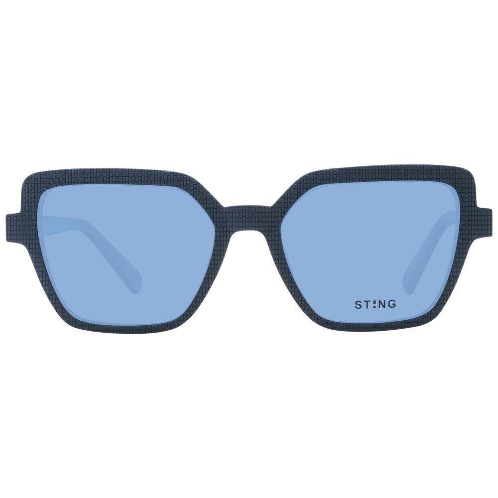 Sunglasses by Sting for men in acetate blue features a sumptuous silhouette, showcasing a sumptuous rectangle full-rim frame design in blue coloured frame with high-performance polarized category-2-medium-tint lens.