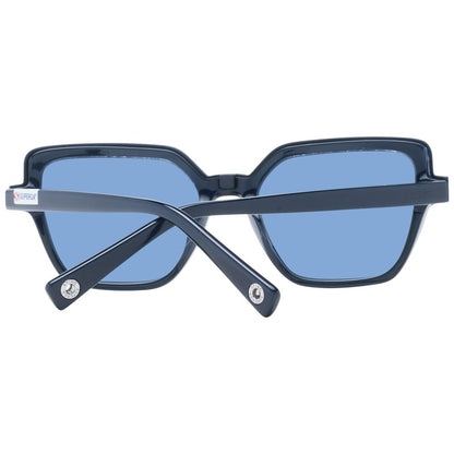 Sunglasses by Sting for men in acetate blue features an lustrous rectangle full-rim frame design with blue coloured frame detailing and polarized category-2-medium-tint lens for a lustrous aesthetic.