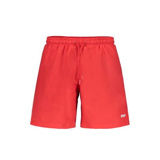 Shorts by Fila for men in polyester red & print features a sharp silhouette, meticulously detailed with a sharp , a short cut, and a sophisticated .