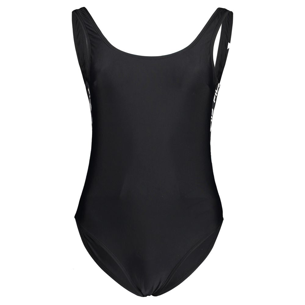 One-Piece Swimsuit by Fila for women in elastane black features a ethereal silhouette, artfully capturing the essence of Women's Elastane One-Piece Swimsuit with its ethereal design and refined cut.