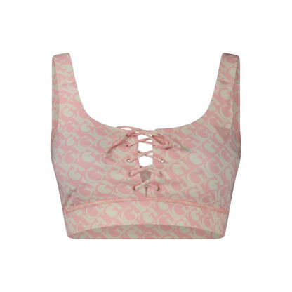 Guess Jeans Women's Wide Polyester Sport Bra - Pink
