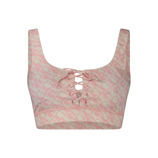 Guess Jeans Women's Wide Polyester Sport Bra - Pink