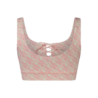 Guess Jeans Women's Wide Polyester Sport Bra - Pink
