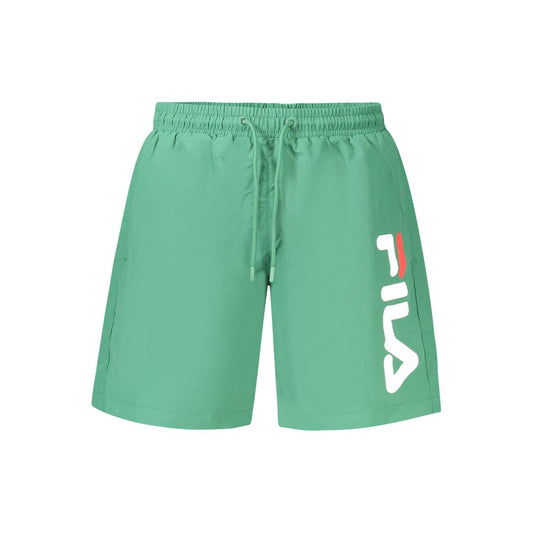 Swim Shorts by Fila for men in polyamide green & print features an dramatic silhouette that defines the luxurious aesthetic and refined cut of the Men's Polyamide Swim Shorts.