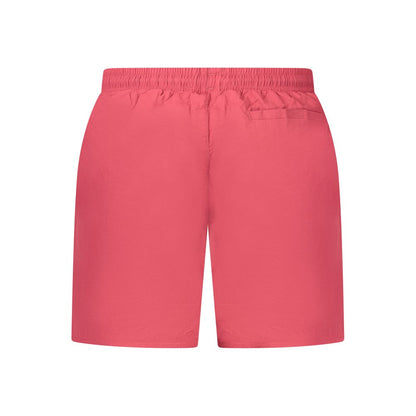 Swim Shorts by Napapijri for men in polyamide red showcases a sculptural silhouette, expertly capturing the sophisticated essence of the sculptural Men's Polyamide Swim Shorts design for a premium poolside look.