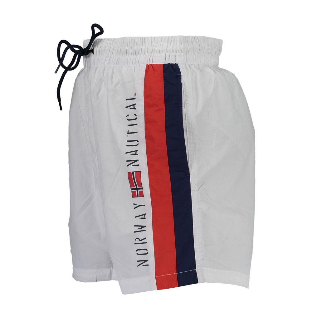 Swim Shorts by Norway 1963 for men in polyamide white & print features an glamourous silhouette from the Men's Polyamide Swim Shorts collection, highlighting a refined fit and glamourous cut for a premium poolside look.