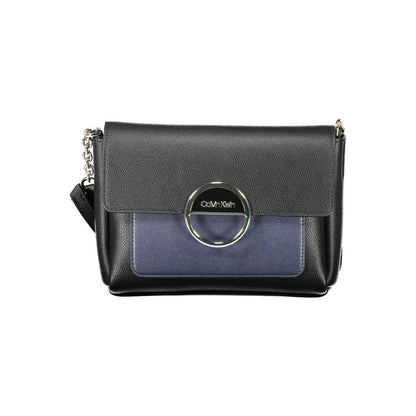 Shoulder Bag by Calvin Klein for women in polyethylene black features an effortlessly chic silhouette with a secure snap, ample internal-pockets, and versatile shoulder-strap & adjustable-strap for effortlessly chic everyday luxury.