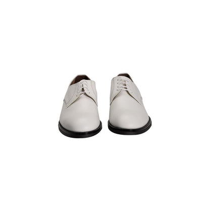 Low-Heel Lace-Up Shoes by Roberto Pepe Luxury for men in leather white showcases a timeless silhouette as Men's Leather Low-Heel Lace-Up Shoes, artfully designed with a timeless low-heel and refined for a timeless finish.