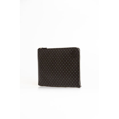 Clutch Handbag by Trussardi for men in leather black features a architectural silhouette, showcasing a secure zipper, ample built-in-compartments, and versatile for a architectural finish.