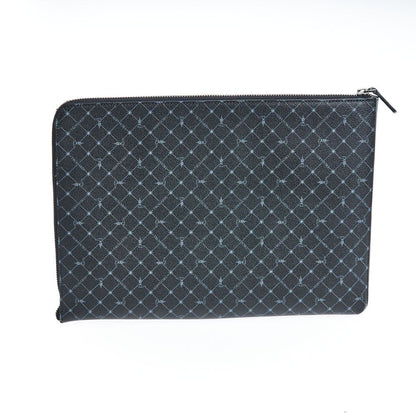 Clutch Handbag by Trussardi for men in leather black features a sculptural silhouette with a secure zipper, ample built-in-compartments, and versatile for a sculptural finish.