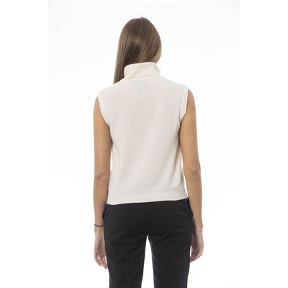 Baldinini Trend White Wool Sleeveles