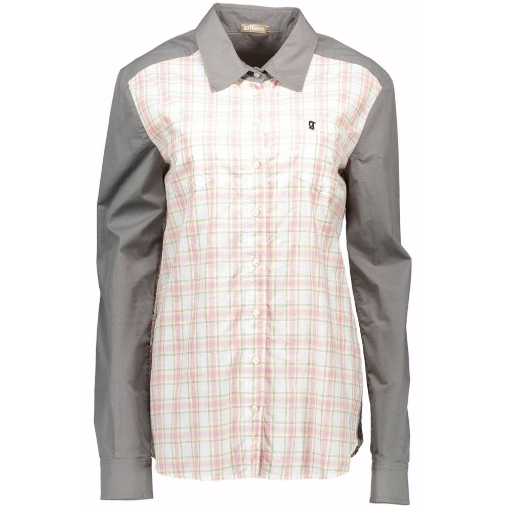 Shirt by John Galliano for women in cotton gray showcases a sleek silhouette, elegantly detailed with a sleek and long-sleeve for a sleek finish.