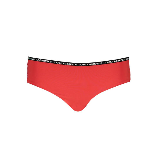 Swim Briefs by Karl Lagerfeld for women in elastane red features an sartorial silhouette, showcasing the refined aesthetic of Women's Elastane Swim Briefs with a sartorial cut designed for the modern shoreline.