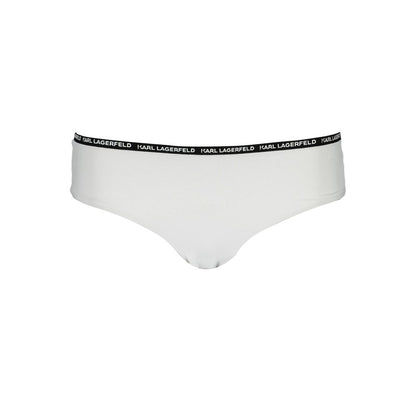Swim Briefs by Karl Lagerfeld for women in elastane white features an riviera ready silhouette, showcasing the riviera ready Women's Elastane Swim Briefs design with a streamlined fit ideal for performance and style.