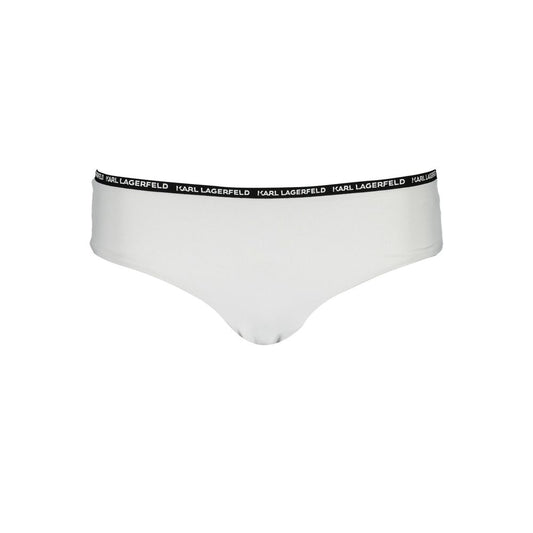 Swim Briefs by Karl Lagerfeld for women in elastane white features an riviera ready silhouette, showcasing the riviera ready Women's Elastane Swim Briefs design with a streamlined fit ideal for performance and style.