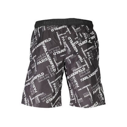 Swim Shorts by Karl Lagerfeld for men in polyester black presents a beach chic silhouette from the Men's Polyester Swim Shorts collection, showcasing a beach chic cut for a refined poolside look.