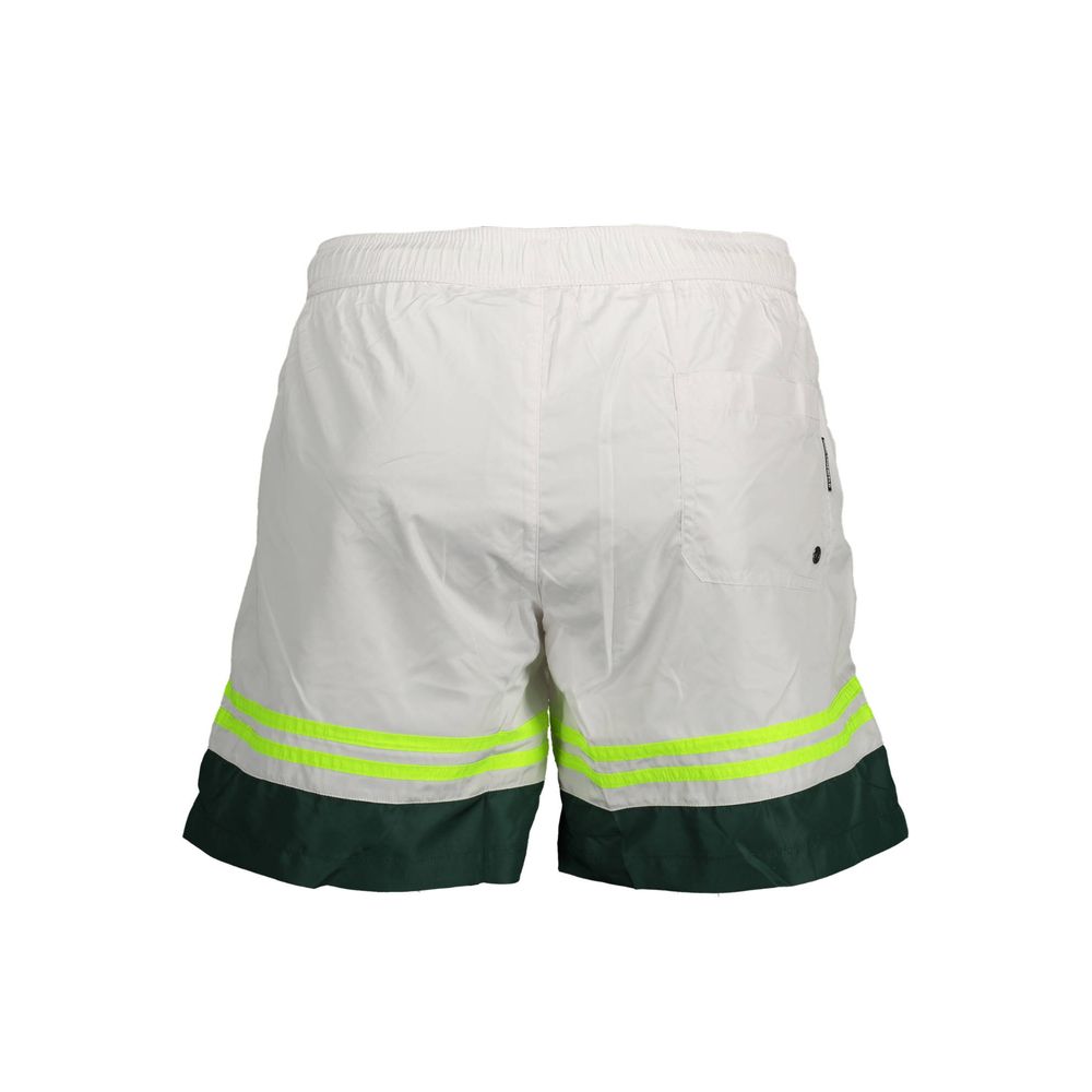 Shorts by Karl Lagerfeld for men in polyester white showcases a contemporary silhouette, offering a contemporary and short with a sophisticated for a refined look.