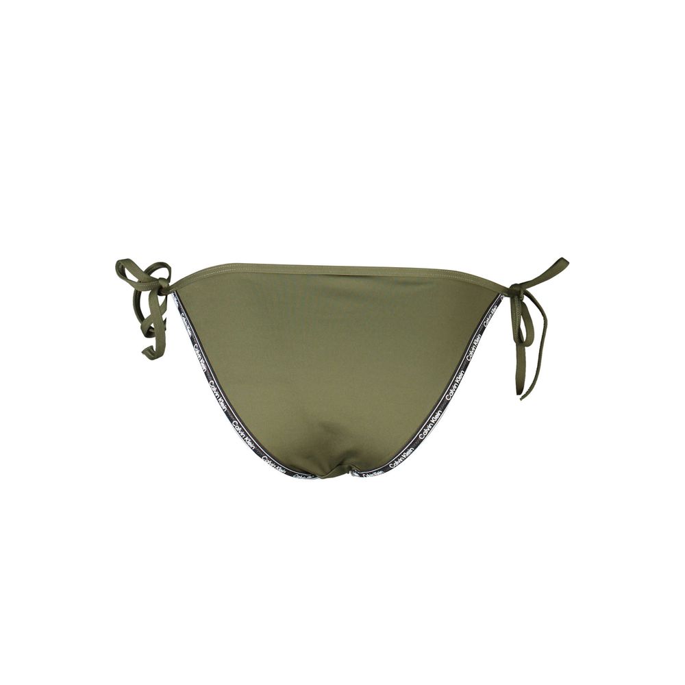 Swim Briefs by Calvin Klein for women in polyester green features a sleek silhouette from the Women's Polyester Swim Briefs collection, showcasing a sleek cut designed for a sleek fit.