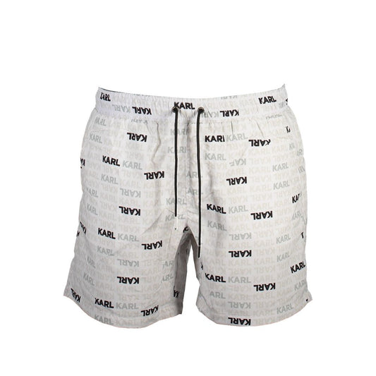 Cargo Shorts by Karl Lagerfeld for men in polyester white & print features an contemporary silhouette, showcasing a contemporary and short with a for a premium, utilitarian-inspired look.