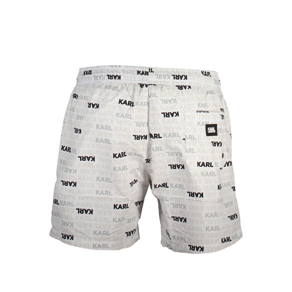 Cargo Shorts by Karl Lagerfeld for men in polyester white & print features an polished silhouette, showcasing a polished with a short and for a refined finish.