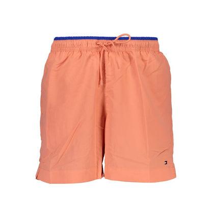 Shorts by Tommy Hilfiger for men in nylon pink features a architectural silhouette, showcasing a architectural regular-fit and short defined by a sophisticated for a premium, elevated aesthetic.