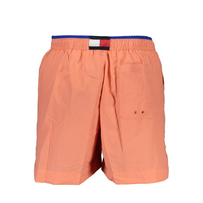 Shorts by Tommy Hilfiger for men in nylon pink features an modern regular-fit and modern short with a to create a sophisticated, modern silhouette for the modern wardrobe.