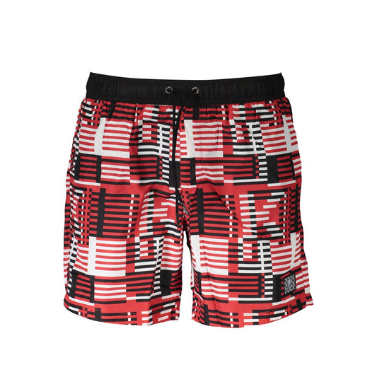 Shorts by Karl Lagerfeld for men in polyester red features a architectural silhouette, showcasing a architectural and short defined by a sophisticated for a premium, elevated aesthetic.