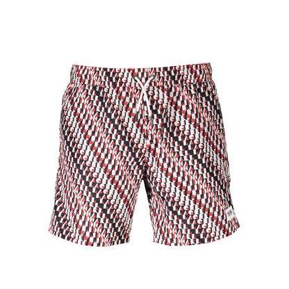 Swim Shorts by Karl Lagerfeld for men in polyester black features an dramatic silhouette that defines the luxurious aesthetic and refined cut of the Men's Polyester Swim Shorts.