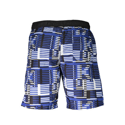 Swim Shorts by Karl Lagerfeld for men in polyester blue features an dramatic silhouette that defines the luxurious aesthetic and refined cut of the Men's Polyester Swim Shorts.