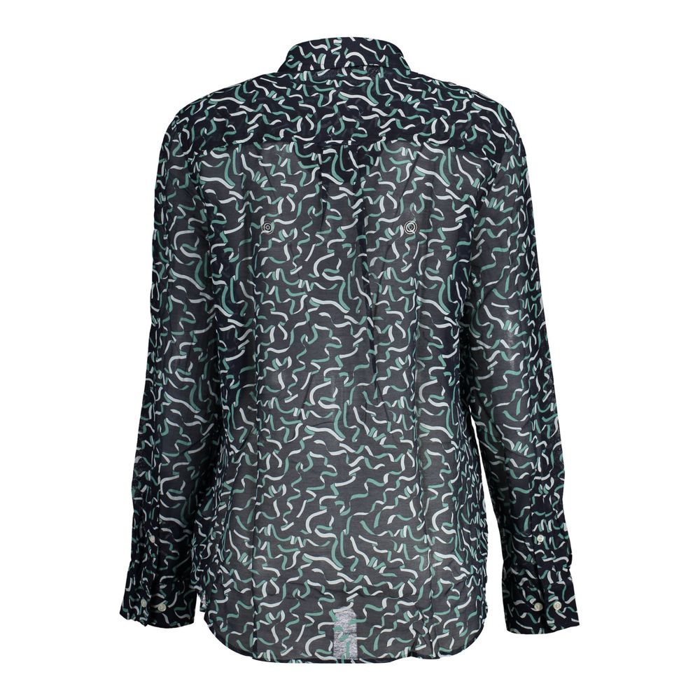 Shirt by Gant for women in cotton blue features an architectural silhouette with a refined and elegant for a architectural look.