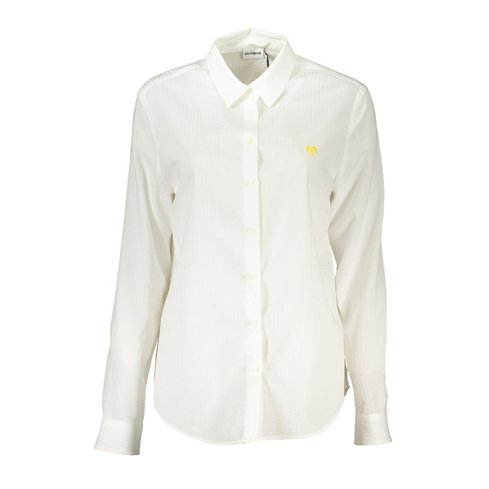 Desigual Women's Long-Sleeve Cotton Dress Shirt - White