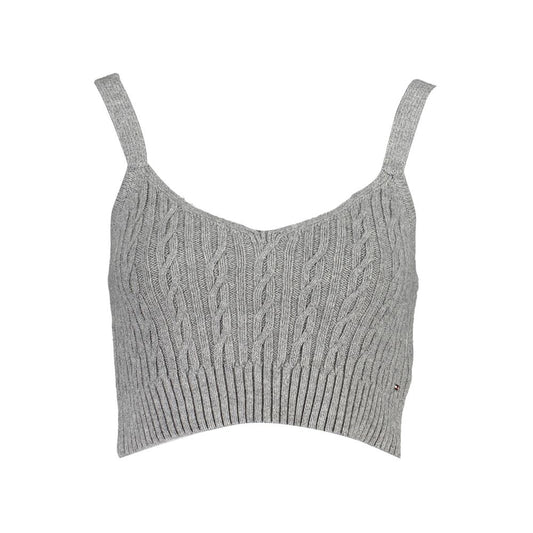 Tank Top by Tommy Hilfiger for women in cotton gray showcases a streamlined Women's Cotton Tank Top design with a streamlined sleeveless and .