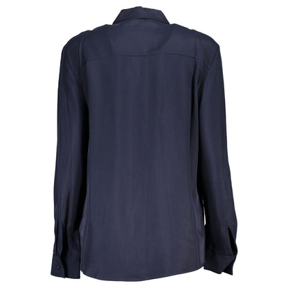 Dress Shirt by Tommy Hilfiger for women in viscose blue features an polished silhouette, showcasing a sophisticated and detail for a truly polished finish.
