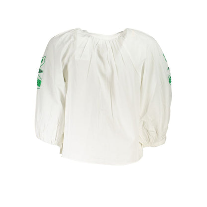 Shirt by Desigual for women in polyester white, patterned & print showcases a sleek silhouette, elegantly detailed with a sleek and for a sleek finish.